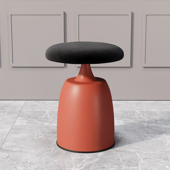Tabouret de coiffeuse moderne minimaliste rond en tissu et métal pour chambre 