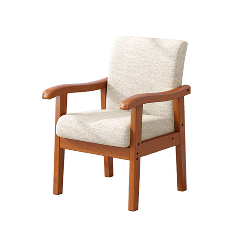 Modern Simplicity Rubberwood Cotton Linen Fabric Sponge Square Accent Chair &amp; Table Set For Living Room