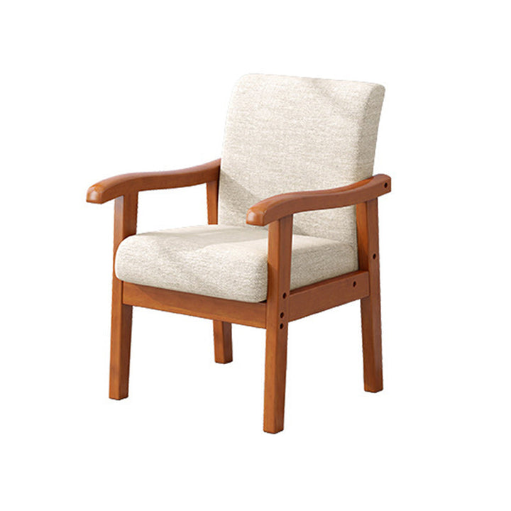 Modern Simplicity Rubberwood Cotton Linen Fabric Sponge Square Accent Chair &amp; Table Set For Living Room