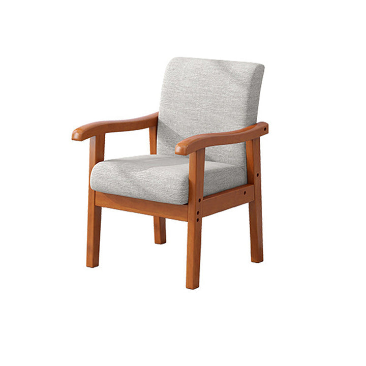 Modern Simplicity Rubberwood Cotton Linen Fabric Sponge Square Accent Chair &amp; Table Set For Living Room