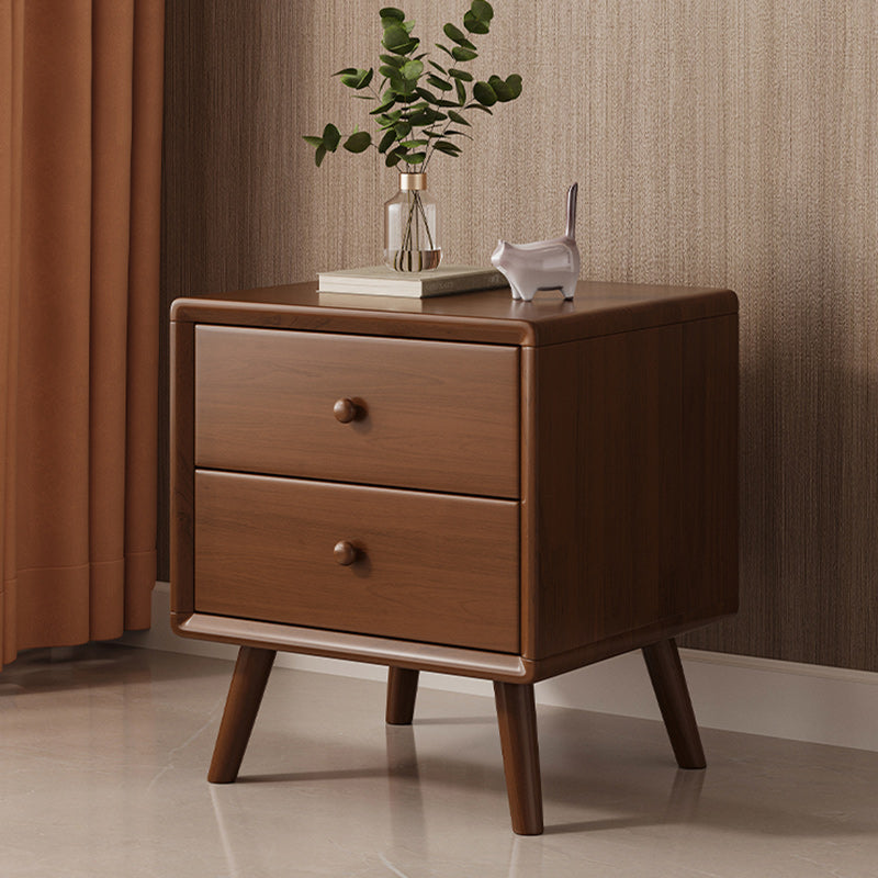 Table de chevet moderne minimaliste en bois massif de caoutchouc avec 1/2 tiroir pour chambre 