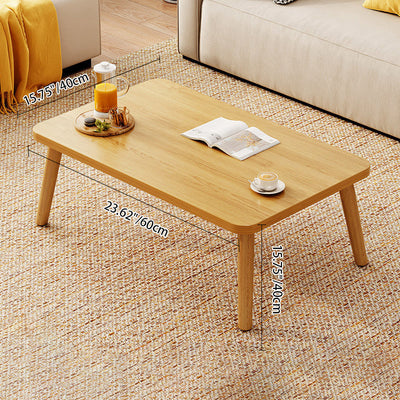 Moderner minimalistischer rechteckiger Couchtisch aus massivem Holz für das Wohnzimmer 