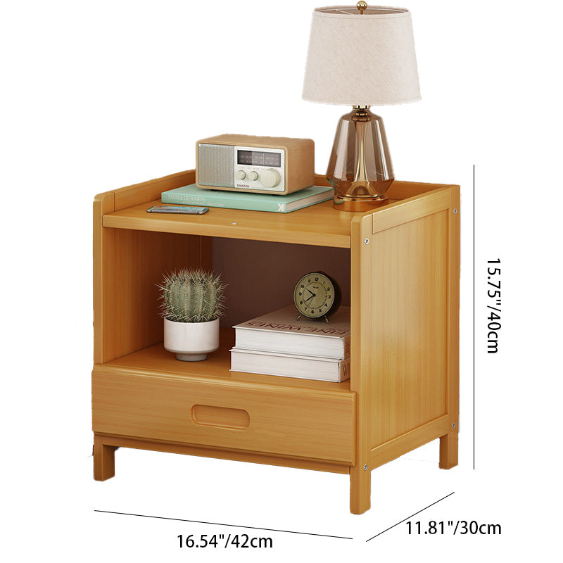 Table de chevet japonaise traditionnelle carrée en bois massif 1/3 tiroir pour chambre 