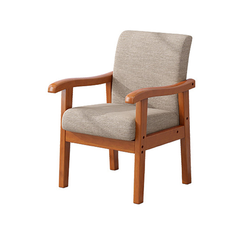 Modern Simplicity Rubberwood Cotton Linen Fabric Sponge Square Accent Chair &amp; Table Set For Living Room