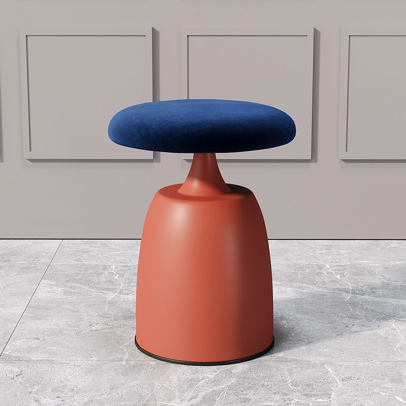 Tabouret de coiffeuse moderne minimaliste rond en tissu et métal pour chambre 