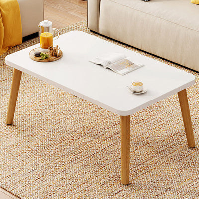 Moderner minimalistischer rechteckiger Couchtisch aus massivem Holz für das Wohnzimmer 