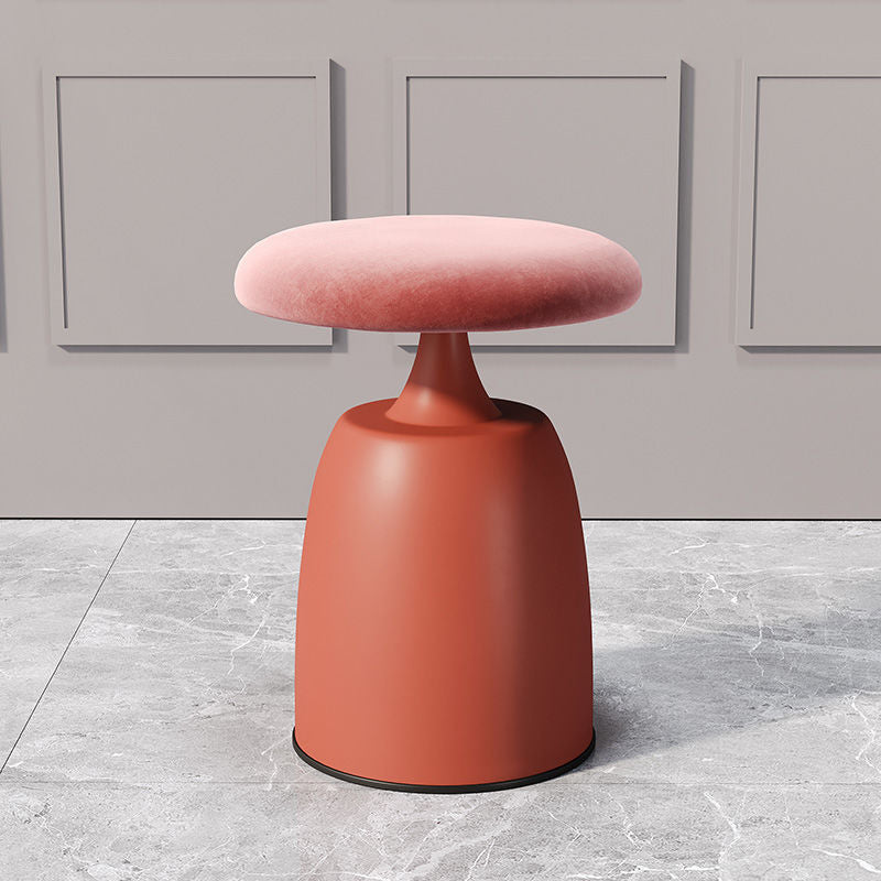Tabouret de coiffeuse moderne minimaliste rond en tissu et métal pour chambre 