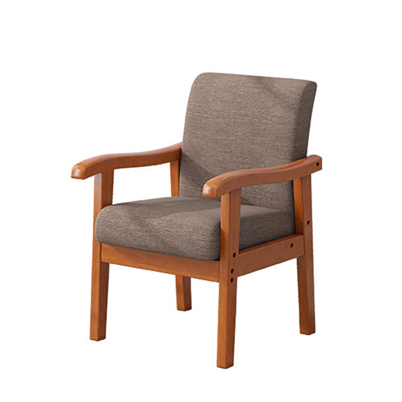 Modern Simplicity Rubberwood Cotton Linen Fabric Sponge Square Accent Chair &amp; Table Set For Living Room