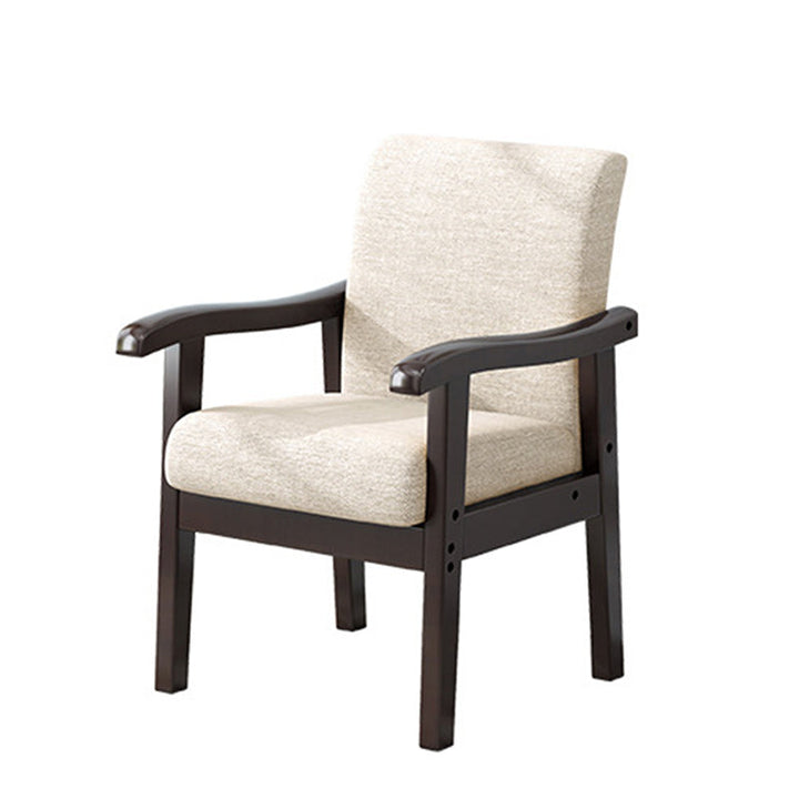 Modern Simplicity Rubberwood Cotton Linen Fabric Sponge Square Accent Chair &amp; Table Set For Living Room