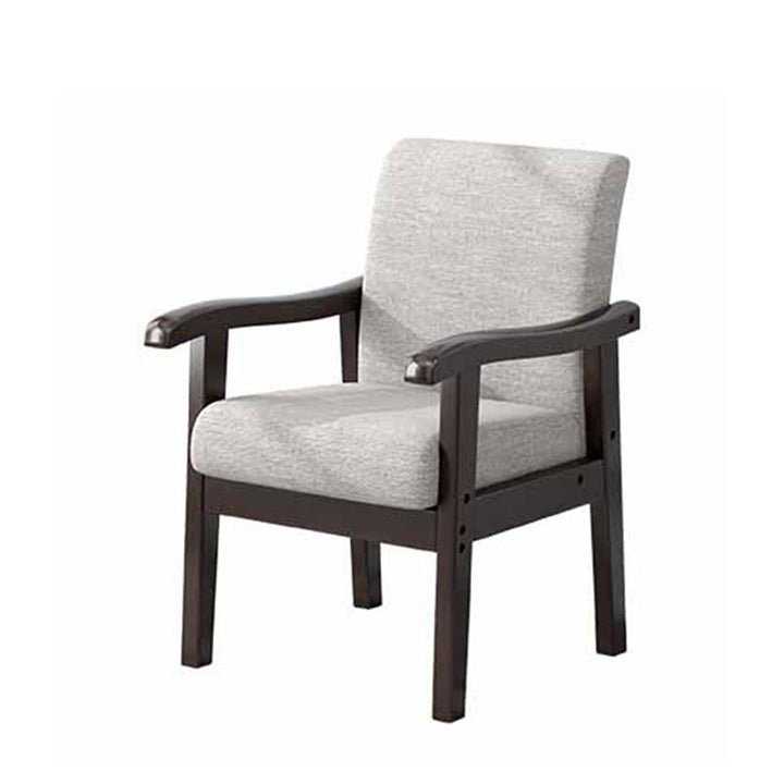 Modern Simplicity Rubberwood Cotton Linen Fabric Sponge Square Accent Chair &amp; Table Set For Living Room