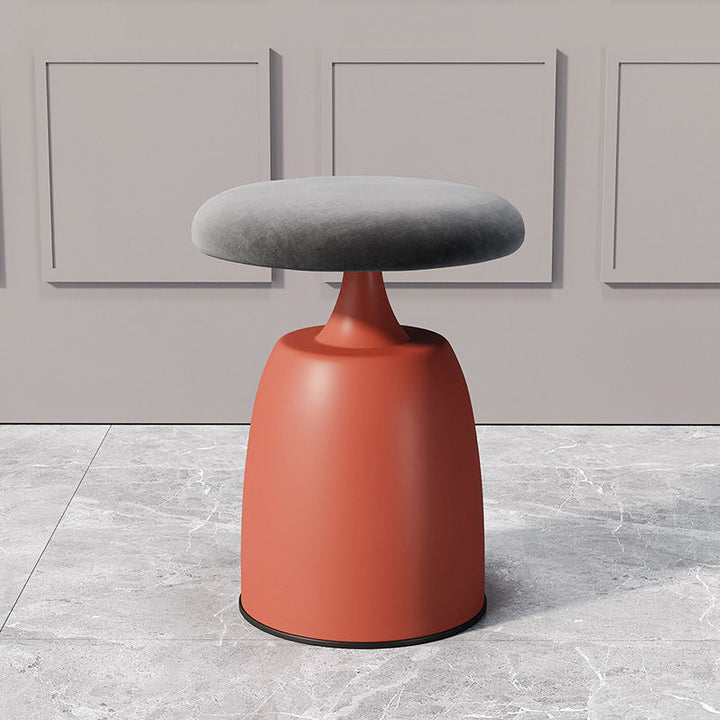 Tabouret de coiffeuse moderne minimaliste rond en tissu et métal pour chambre 