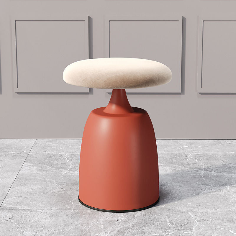 Tabouret de coiffeuse moderne minimaliste rond en tissu et métal pour chambre 
