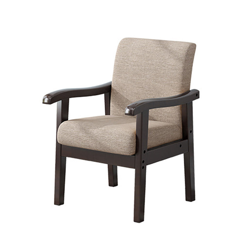 Modern Simplicity Rubberwood Cotton Linen Fabric Sponge Square Accent Chair &amp; Table Set For Living Room