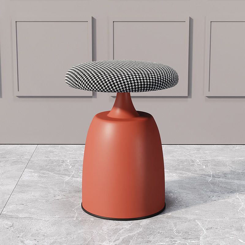 Tabouret de coiffeuse moderne minimaliste rond en tissu et métal pour chambre 