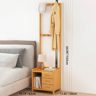 Table de chevet rectangulaire en bois massif japonais traditionnel 1/3 tiroir pour chambre 
