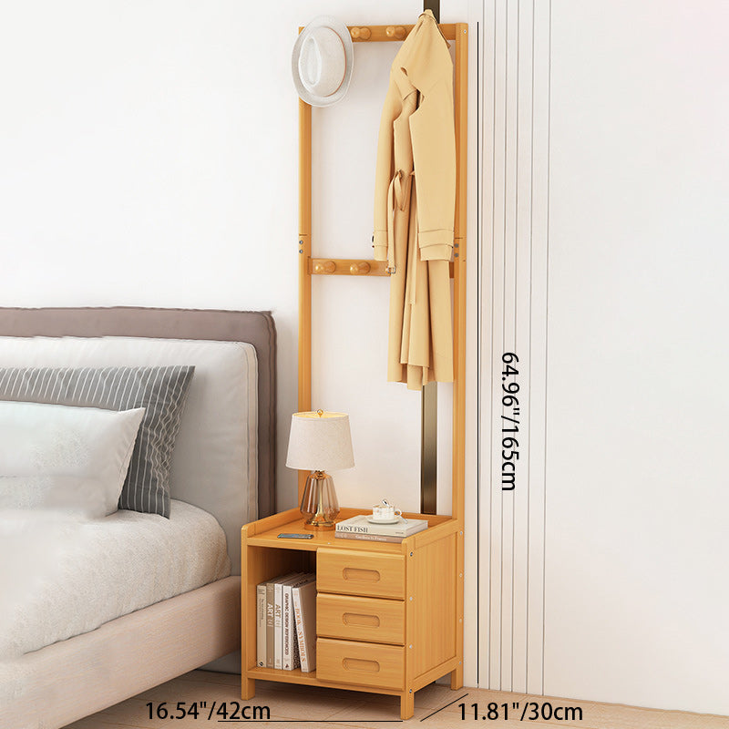Table de chevet rectangulaire en bois massif japonais traditionnel 1/3 tiroir pour chambre 