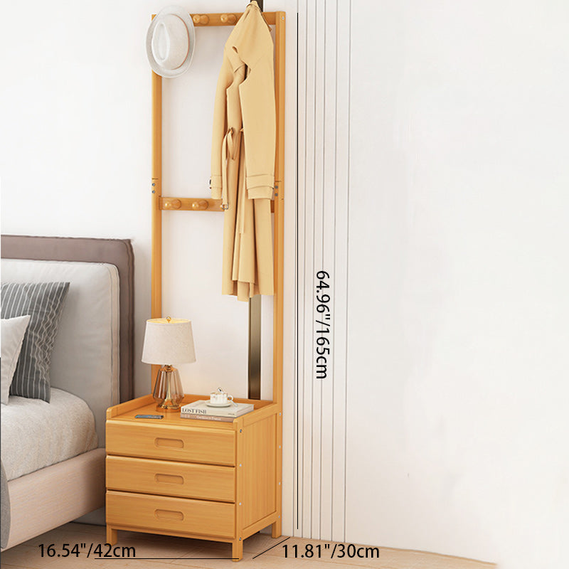 Table de chevet rectangulaire en bois massif japonais traditionnel 1/3 tiroir pour chambre 