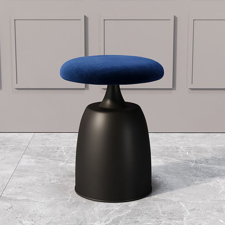 Tabouret de coiffeuse moderne minimaliste rond en tissu et métal pour chambre 