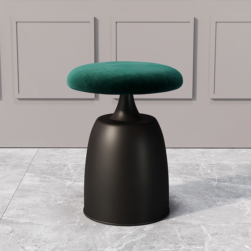 Tabouret de coiffeuse moderne minimaliste rond en tissu et métal pour chambre 