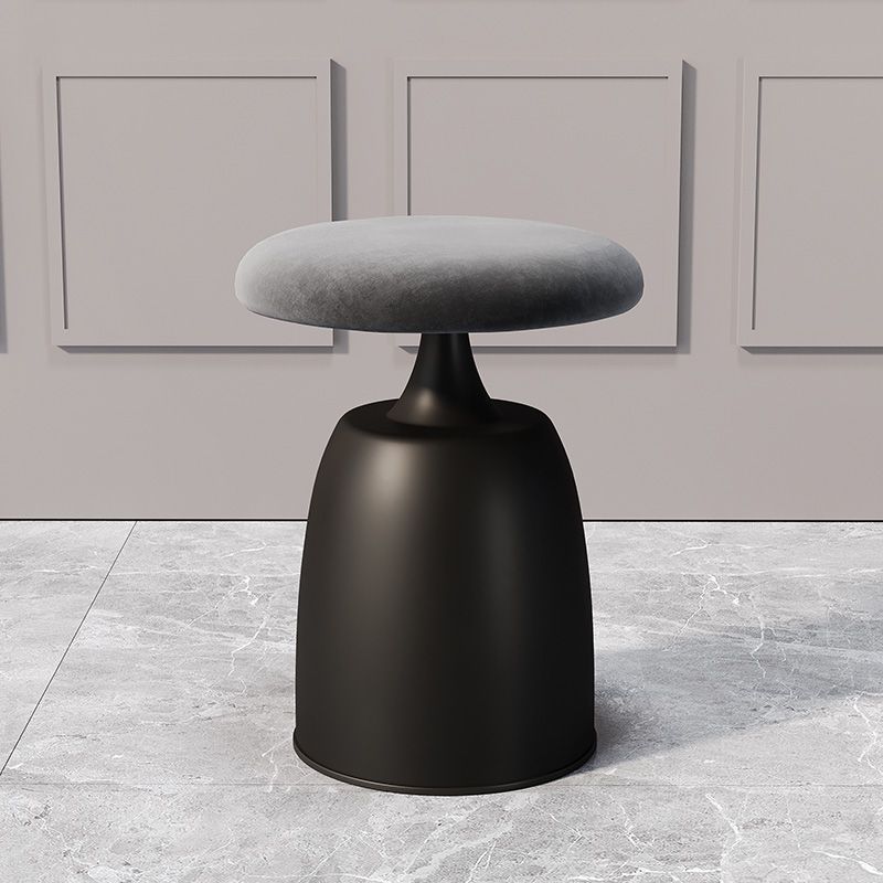 Tabouret de coiffeuse moderne minimaliste rond en tissu et métal pour chambre 
