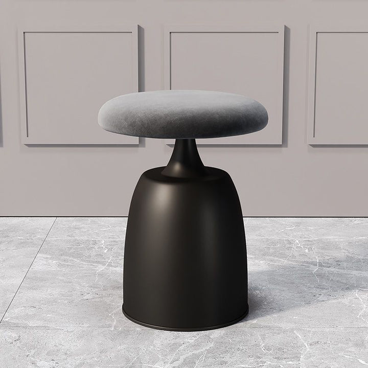 Tabouret de coiffeuse moderne minimaliste rond en tissu et métal pour chambre 
