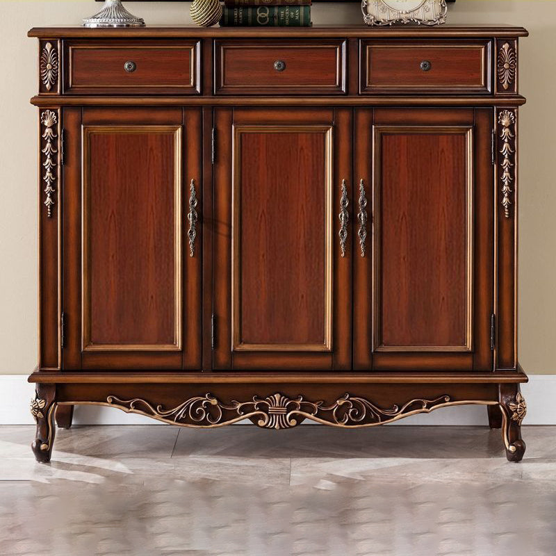 Traditional Vintage Rectangular Solid Wood Medium Density Fiberboard Shoe Storage 2-Cabinet For Entryways