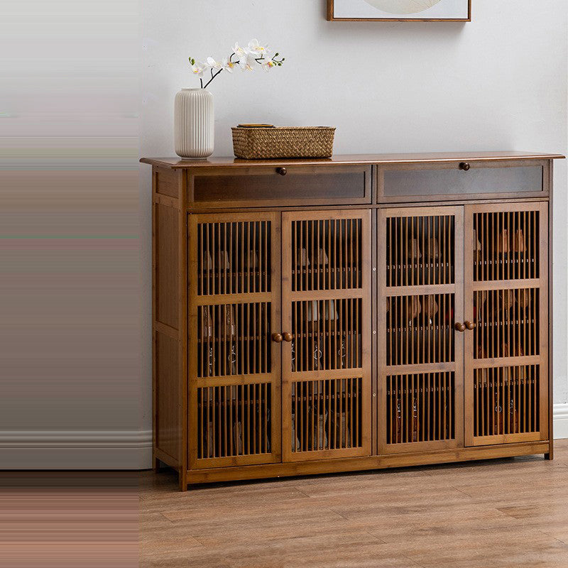 Traditional Rustic Rectangular Bamboo Medium Density Fiberboard Shoe Storage 2-Cabinet For Entryways