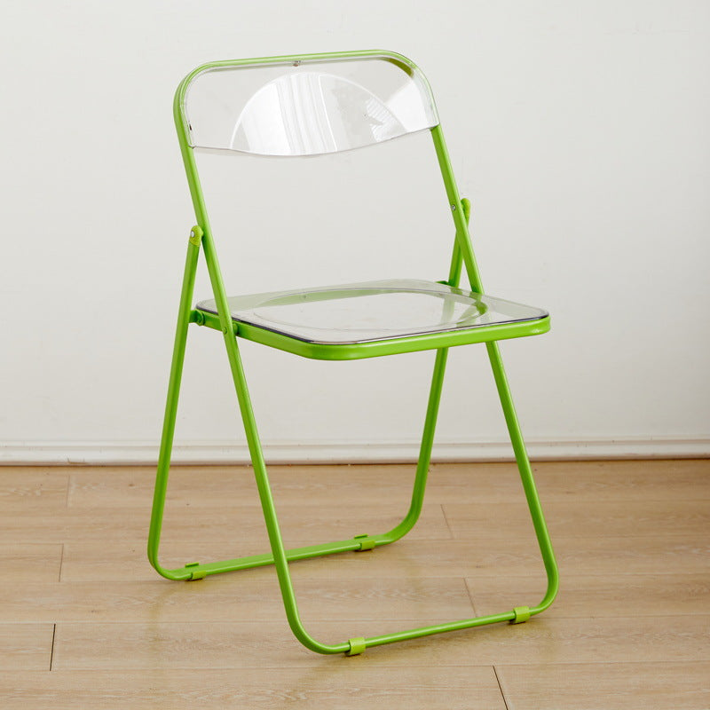 Moderna Minimalista Rectangular PVC Hierro Silla de Comedor Respaldo Sin Brazos Para Comedor 
