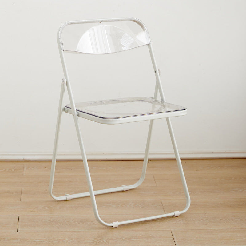Moderna Minimalista Rectangular PVC Hierro Silla de Comedor Respaldo Sin Brazos Para Comedor 