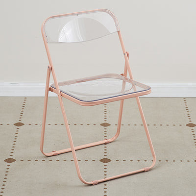 Modern Minimalist Rectangular PVC Iron Dining Chair Backrest Armless For Dining Room