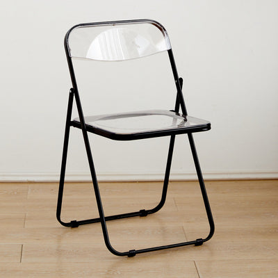Modern Minimalist Rectangular PVC Iron Dining Chair Backrest Armless For Dining Room