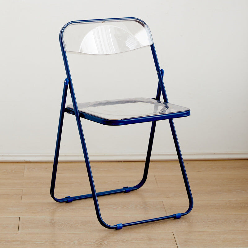 Moderna Minimalista Rectangular PVC Hierro Silla de Comedor Respaldo Sin Brazos Para Comedor 