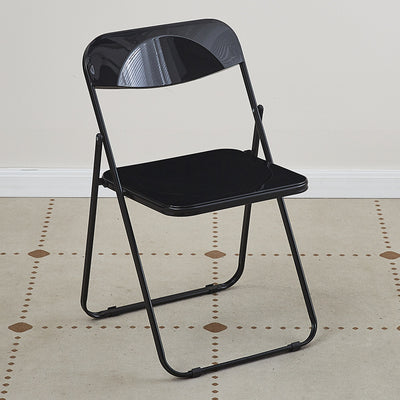 Modern Minimalist Rectangular PVC Iron Dining Chair Backrest Armless For Dining Room