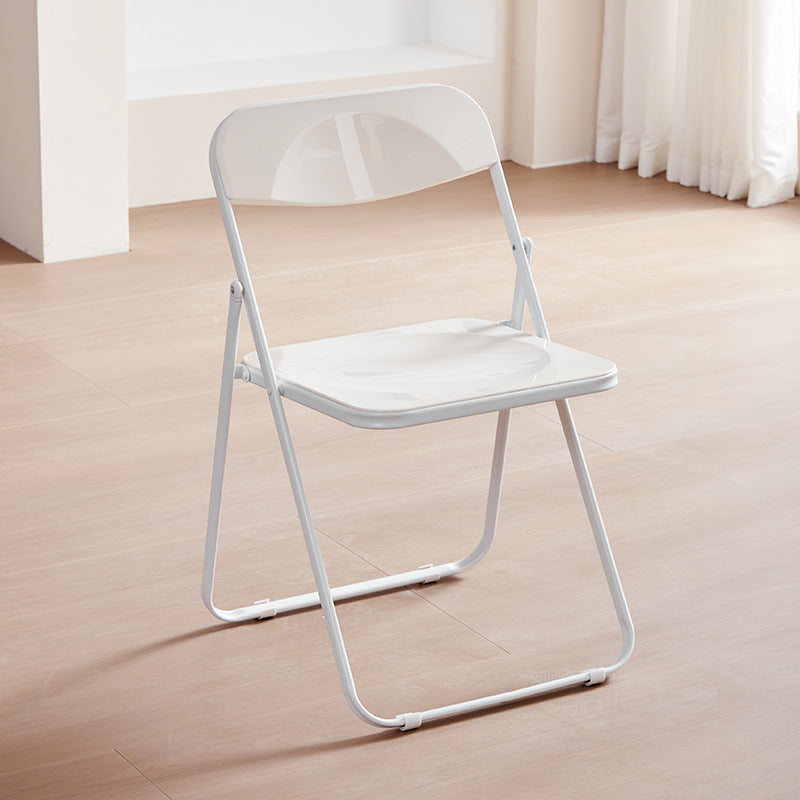 Moderna Minimalista Rectangular PVC Hierro Silla de Comedor Respaldo Sin Brazos Para Comedor 