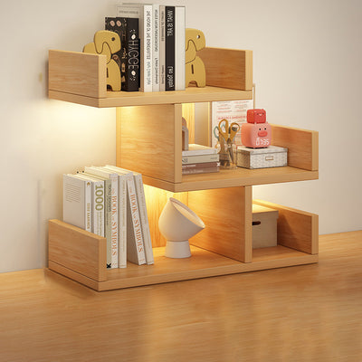 Modern Minimalist Rectangular MDF Bookshelf 3-Tier For Home Office