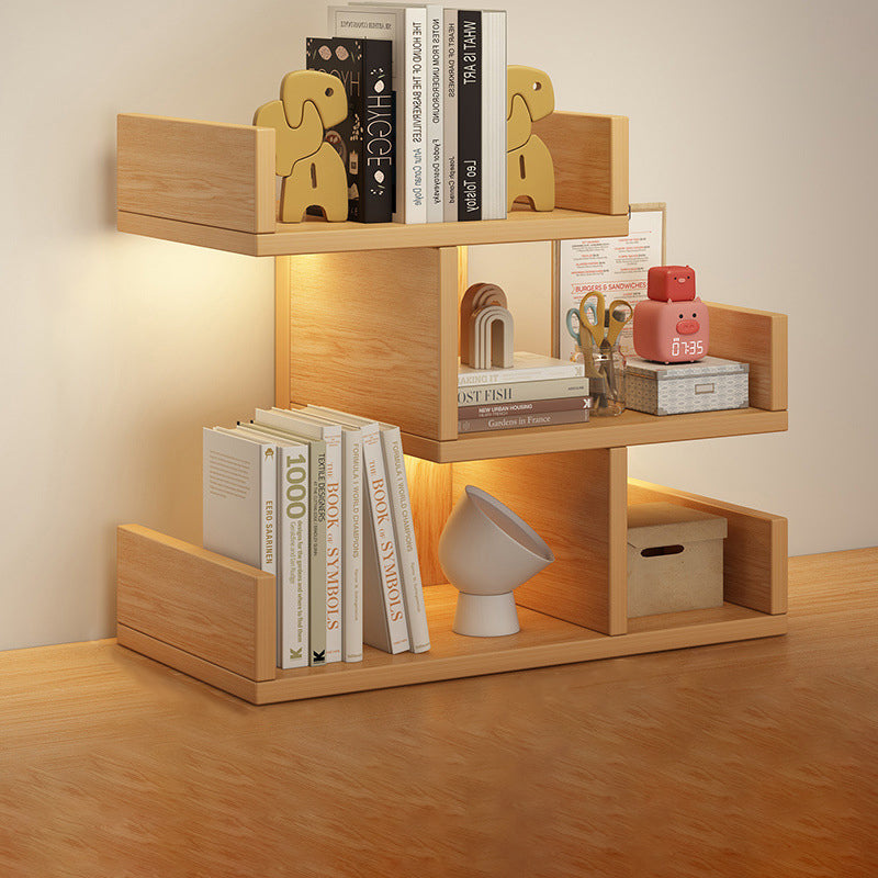 Modern Minimalist Rectangular MDF Bookshelf 3-Tier For Home Office