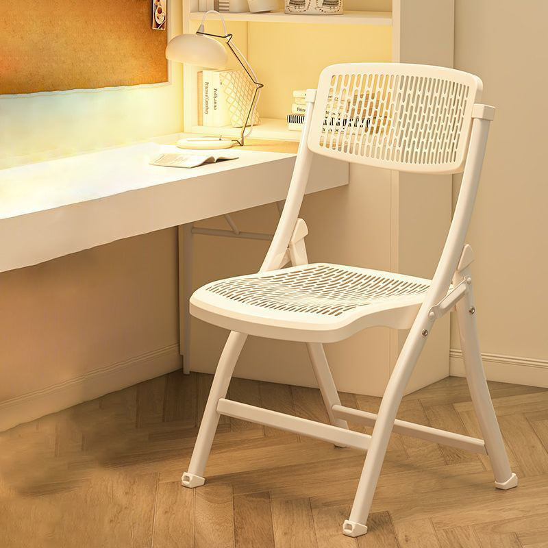 Modern Minimalist Rectangular PP Carbon Steel Desk Chair Backrest Armless For Home Office