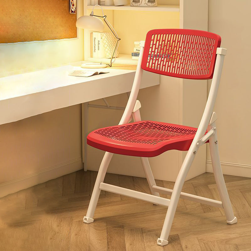 Modern Minimalist Rectangular PP Carbon Steel Desk Chair Backrest Armless For Home Office