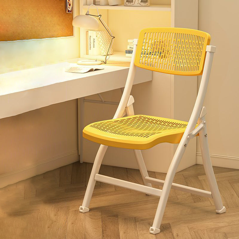 Modern Minimalist Rectangular PP Carbon Steel Desk Chair Backrest Armless For Home Office