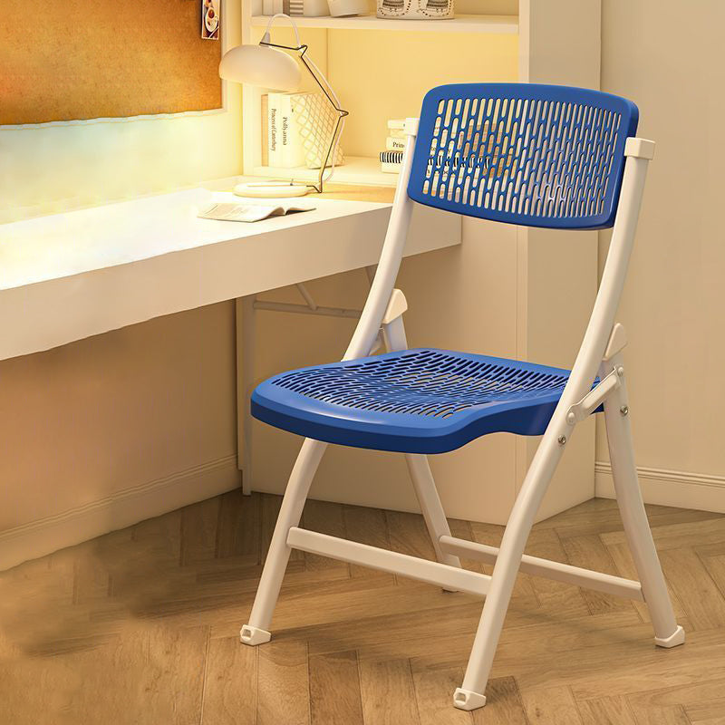 Modern Minimalist Rectangular PP Carbon Steel Desk Chair Backrest Armless For Home Office