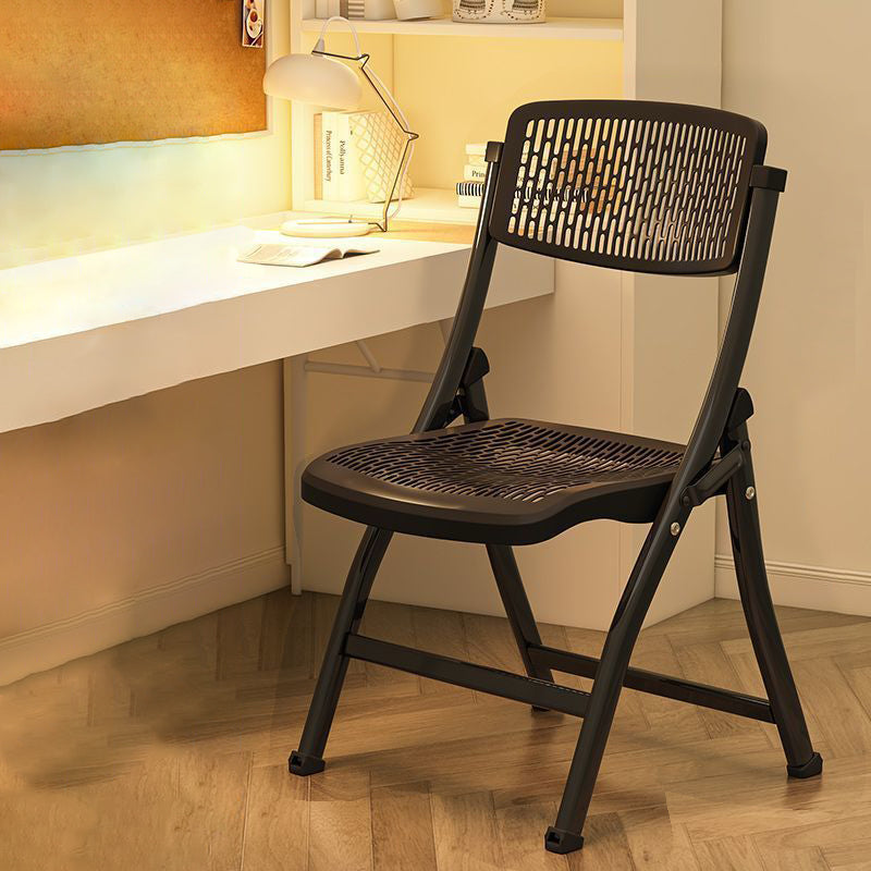 Modern Minimalist Rectangular PP Carbon Steel Desk Chair Backrest Armless For Home Office