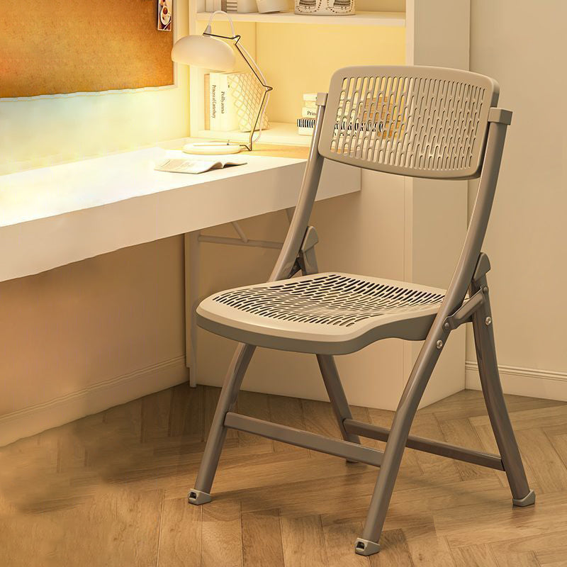 Modern Minimalist Rectangular PP Carbon Steel Desk Chair Backrest Armless For Home Office
