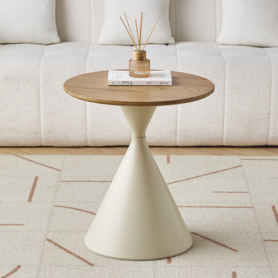 Contemporary Scandinavian Round Cone Medium Density Fiberboard Carbon Steel Coffee Table 1-Tier For Living Room