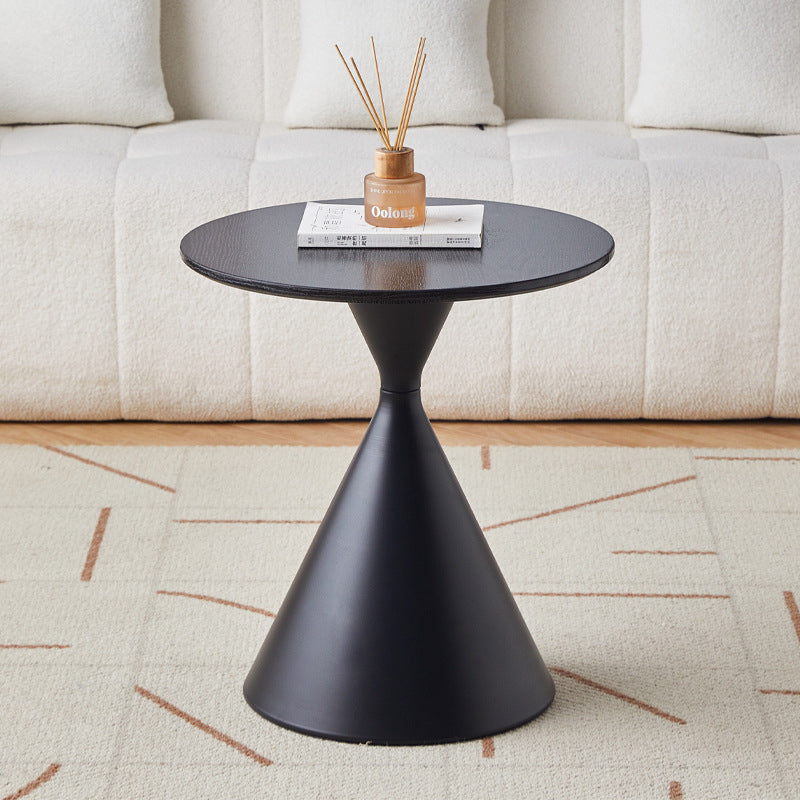 Contemporary Scandinavian Round Cone Medium Density Fiberboard Carbon Steel Coffee Table 1-Tier For Living Room