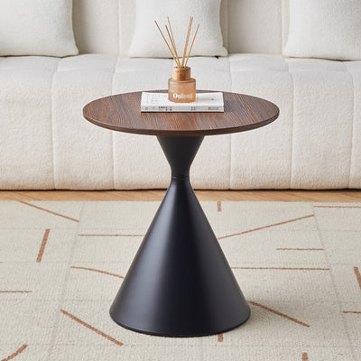 Contemporary Scandinavian Round Cone Medium Density Fiberboard Carbon Steel Coffee Table 1-Tier For Living Room
