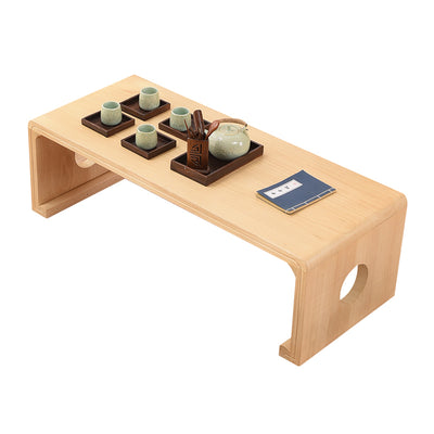 Traditional Chinese Rectangular Solid Wood Side Table 1-Tier For Living Room
