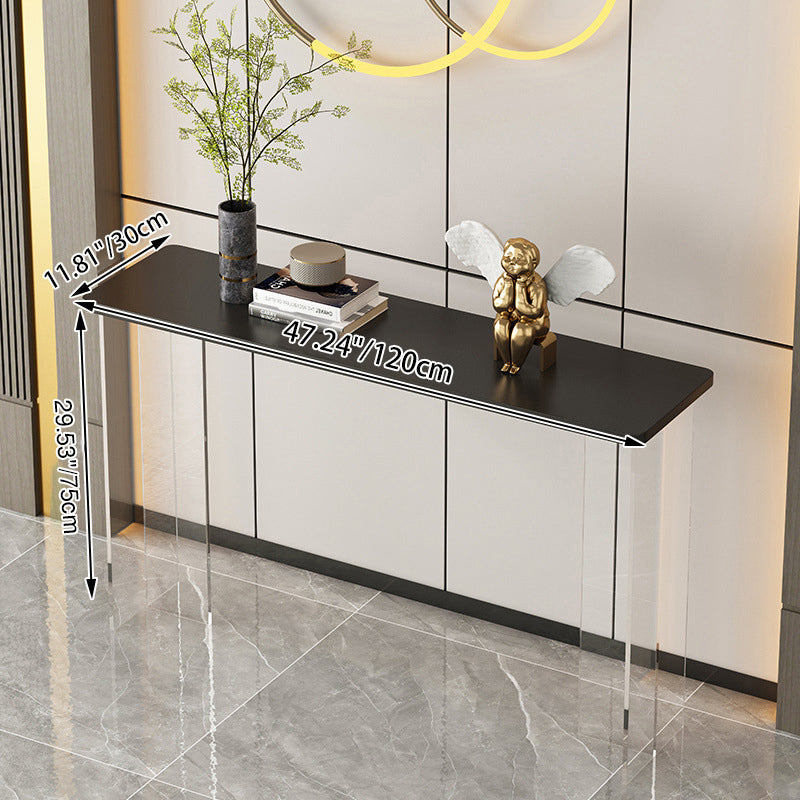 Modern Minimalist Rectangular Particle Board Acrylic Console Table 1-Tier For Living Room