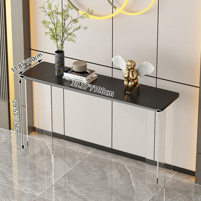 Modern Minimalist Rectangular Particle Board Acrylic Console Table 1-Tier For Living Room