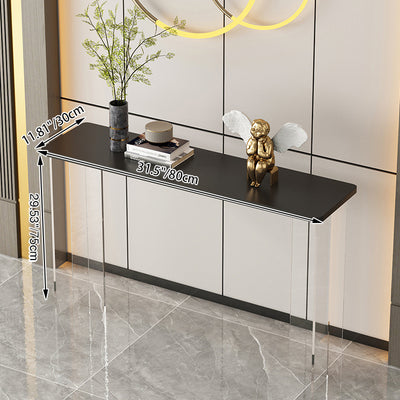 Modern Minimalist Rectangular Particle Board Acrylic Console Table 1-Tier For Living Room