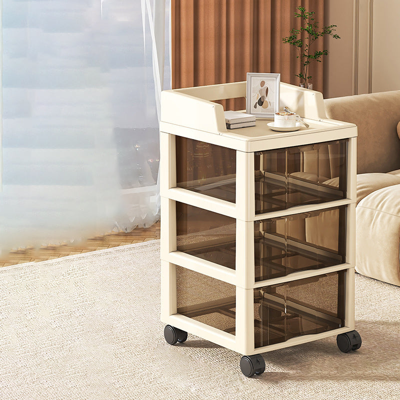 Modern Minimalist Rectangular PP Side Table 3/4/5/6 Drawer For Living Room